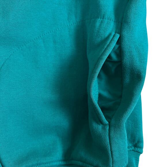 Vintage Nordstrom Lingerie Teal Mock Neck Sweatshirt L | Embroidered Crest Korea - Picture 9 of 13